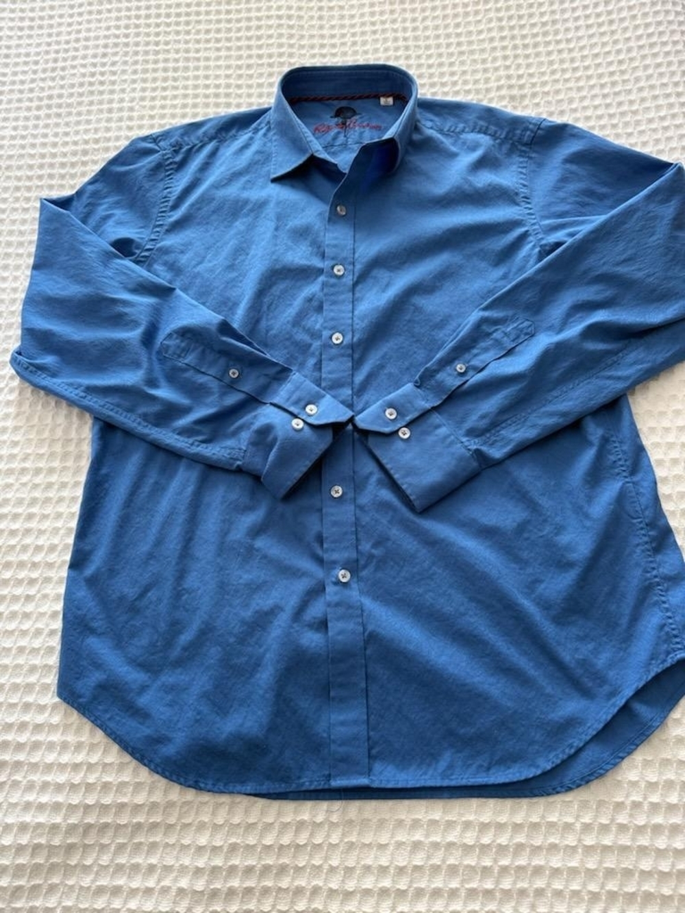 Robert Graham Classic Fit Blue Paisley 100% Cotton Large Dress Shirt